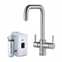 InSinkErator 4N1 U Shape Kitchen Sink Mixer Tap with Neo Tank and Filter - Brushed Steel