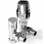 Inta 15mm Angled High polished Thermostatic Radiator Valves Pair Chrome