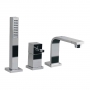 JTP Angelo 3-Hole Deck Mounted Bath Shower Mixer Tap with Diverter and Extractable Handset - Chrome