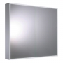 JTP Aspect 2-Door Mirrored Bathroom Cabinet with Demister Pad 700mm H x 820mm W - Chrome