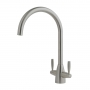 JTP Blink Mono Kitchen Sink Mixer Tap Dual Handle - Stainless Steel