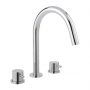 JTP Florence 3-Hole Bath Filler Tap - Chrome