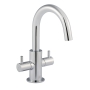 JTP Florence Mono Basin Mixer Tap Dual Handle - Brass with Chrome Finish