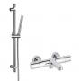 JTP Fusion Thermostatic Bath Shower Mixer Tap with Shower Rail Kit - Chrome