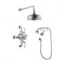 JTP Grosvenor Thermostatic Exposed Shower Mixer with Fixed Head and Handset - Chrome