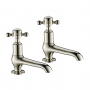 JTP Grosvenor Long Nose Basin Taps Pair Cross Handle - Nickel