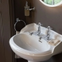JTP Grosvenor Long Nose Basin Taps Pair Cross Handle - Nickel