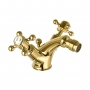 JTP Grosvenor Cross Bidet Mixer Tap with Pop Up Waste - Polished Gold