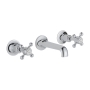 JTP Grosvenor 3-Hole Wall Mounted Basin Mixer Tap Cross Handle - Chrome
