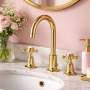 JTP Grosvenor 3-Hole Basin Mixer Tap Cross Handle - Polished Gold