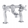 JTP Grosvenor Cross Pillar Mounted Bath Filler Tap Cross Handle - Chrome/White