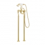 JTP Grosvenor Cross Freestanding Bath Shower Mixer Tap with Kit - Brushed Brass