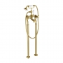 JTP Grosvenor Cross Freestanding Bath Shower Mixer Tap with Kit - Polished Gold