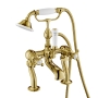JTP Grosvenor Pillar Mounted Bath Shower Mixer Tap Cross Handle with Kit - Polished Gold