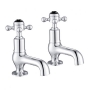 JTP Grosvenor Cloakroom Basin Taps Pair Cross Handle - Chrome/Black