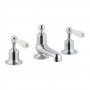 JTP Grosvenor 3-Hole Deck Mounted Basin Mixer Tap Lever Handle - Chrome