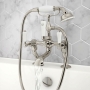 JTP Grosvenor Pillar Mounted Bath Shower Mixer Tap Lever Handle with Kit - Nickel