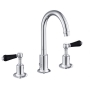 JTP Grosvenor 3-Hole Basin Mixer Tap Lever Handle - Chrome/Black