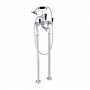 JTP Grosvenor Lever Freestanding Bath Shower Mixer Tap with Shower Kit - Chrome/Black