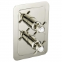 JTP Grosvenor Pinch Vertical Thermostatic Concealed 1 Outlet Shower Valve Dual Handle - Nickel/White