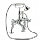 JTP Grosvenor Pillar Mounted Bath Shower Mixer Tap Pinch Handle with Kit - Chrome