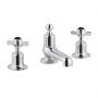 JTP Grosvenor 3-Hole Deck Mounted Bath Filler Tap Pinch Handle - Chrome/Black