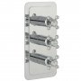 JTP Grosvenor Cross Vertical Thermostatic Concealed 2 Outlets Shower Valve Triple Handle - Chrome/White