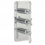JTP Grosvenor Lever Vertical Thermostatic Concealed 2 Outlets Shower Valve Triple Handle - Chrome