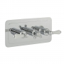 JTP Grosvenor Lever Horizontal Thermostatic Concealed 3 Outlets Shower Valve Triple Handle - Chrome/White