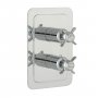 JTP Grosvenor Pinch Vertical Thermostatic Concealed 1 Outlet Shower Valve Dual Handle - Chrome/White