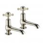 JTP Grosvenor Long Nose Basin Taps Pair Pinch Handle - Nickel