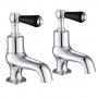 JTP Grosvenor Bath Taps Pair Lever Handle - Chrome/Black