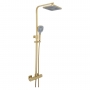 JTP HIX Thermostatic Bar Mixer Shower with Shower Kit and Fixed Head - Brushed Brass