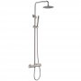 JTP Inox Thermostatic Bar Mixer Shower with Shower Kit + Fixed Head - Matt Stainless Steel