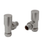 JTP Inox Angled Radiator Valve Pair Pack - Matt Stainless Steel