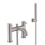 JTP Inox Pillar Mounted Bath Shower Mixer Tap with Kit - Matt Stainless Steel