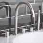 JTP Inox 5-Hole Bath Shower Mixer Tap with Diverter and Extractable Handset - Matt Stainless Steel