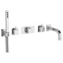 JTP Kubix 5-Hole Bath Shower Mixer Tap Wall Mounted - Chrome