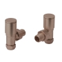 JTP Angled Radiator Valve Pair Pack - Brushed Bronze
