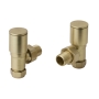 JTP Angled Radiator Valve Pair Pack - Brushed Brass