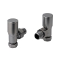 JTP Angled Radiator Valve Pair Pack - Brushed Black