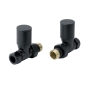 JTP Straight Radiator Valve Pair Pack - Matt Black