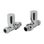 JTP Round Straight Radiator Valves 15mm Pair - Chrome