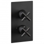 JTP Solex Vertical Thermostatic Concealed 1 Outlet Shower Valve Dual Handle - Matt Black