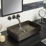 JTP Vos Rectangular Sit-On Countertop Basin 520mm Wide - Brushed Black