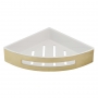JTP Vos Corner Basket with Shelf - Brushed Brass