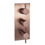 JTP Vos Vertical Thermostatic Concealed 2 Outlets Shower Valve - Brushed Bronze