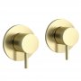 JTP Vos Lever Wall Valves Pair - Brushed Brass