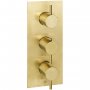 JTP Vos Vertical Thermostatic Concealed 3 Outlets Shower Valve - Brushed Brass