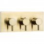 JTP Vos Horizontal Thermostatic Concealed 3 Outlets Shower Valve - Brushed Brass